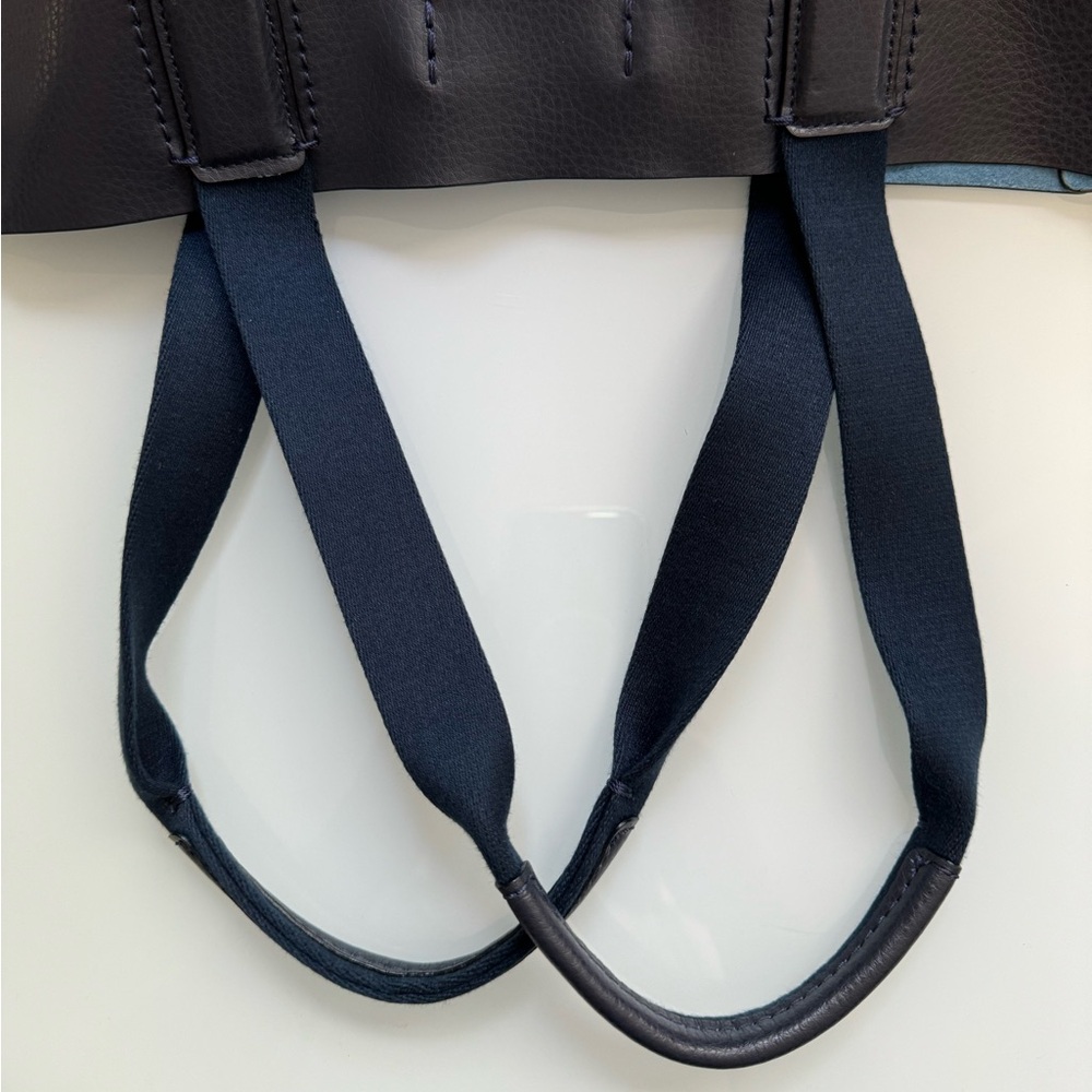 Coach Derby navy pebbled leather tote w/ snap closure - Picture 9 of 12